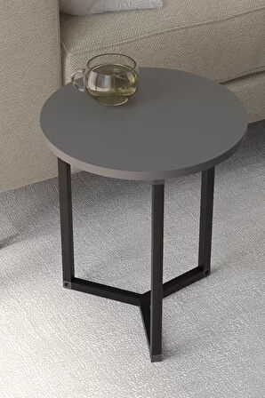 Bofigo 4lü Orta Sehpa Yan Sehpa Dekoratif Sehpa Metal Sehpa Yonca Antrasit