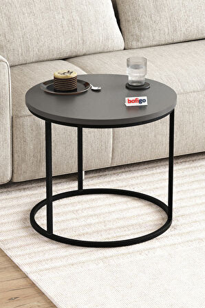 2li Orta Sehpa Zigon Sehpa Yan Sehpa Kahve Sehpası Hilal Antrasit