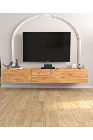 TV Ünitesi TV Sehpası Düşer Kapaklı Tv Ünitesi Televizyon Sehpası 180 Cm Marvel Çam