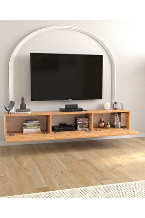 TV Ünitesi TV Sehpası Düşer Kapaklı Tv Ünitesi Televizyon Sehpası 180 Cm Marvel Çam