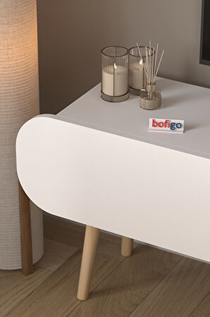 Tv Sehpası 2 Kapaklı Tv Sehpası Düşer Kapaklı TV Ünitesi Televizyon Sehpası 120 Cm Sicilya Beyaz