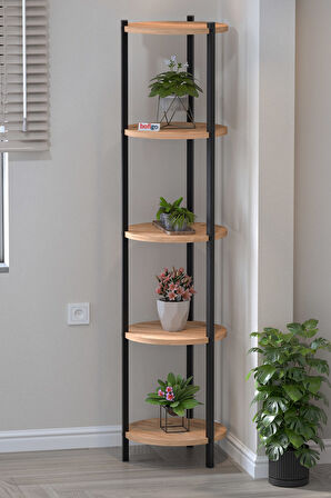 5 Raflı Çiçeklik Rafı Saksılık Standı Dekoratif Aksesuar Rafı Saksılık Lale Çam