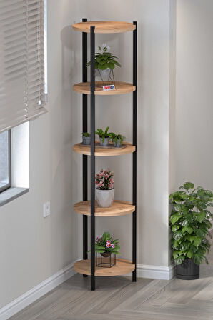 5 Raflı Çiçeklik Rafı Saksılık Standı Dekoratif Aksesuar Rafı Saksılık Lale Çam