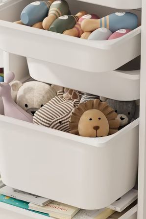 14 Sepetli Dolap Çok Amaçlı Dolap Oyuncak Dolabı Rüya Beyaz