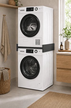 Banyo Dolabı Çamaşır Makinesi Kurutma Makinesi Üst Üste Konumlandırma Rafı Duo Entegre Raf Antrasit