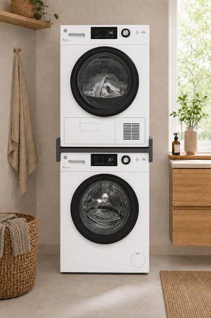 Banyo Dolabı Çamaşır Makinesi Kurutma Makinesi Üst Üste Konumlandırma Rafı Duo Entegre Raf Antrasit