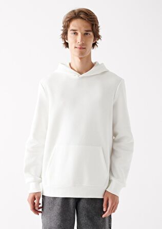 Mavi Kapüşonlu Ekru Sweatshirt 0610937-70057