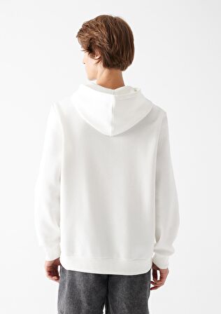 Mavi Kapüşonlu Ekru Sweatshirt 0610937-70057