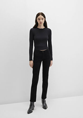 Mona Siyah Kadife Pantolon 1049782991