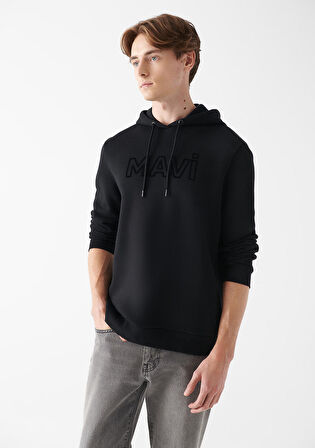 Mavi Logo Baskılı Siyah Sweatshirt 0610941-900