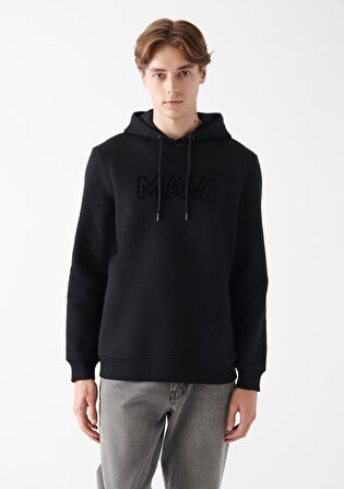 Mavi Logo Baskılı Siyah Sweatshirt 0610941-900