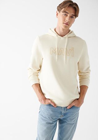 Mavi Logo Baskılı Bej Sweatshirt 0610941-70055