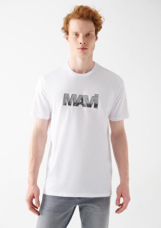 Mavi Logo Baskılı Beyaz Tişört 0610948-620