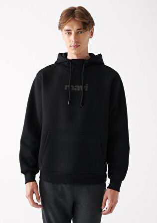 Mavi Baskılı Kapüşonlu Siyah Sweatshirt 0610960-900