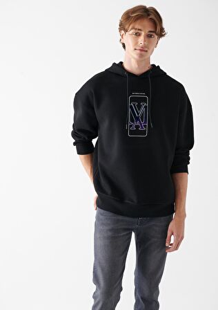 Mavi Logo Baskılı Siyah Sweatshirt 0610958-900