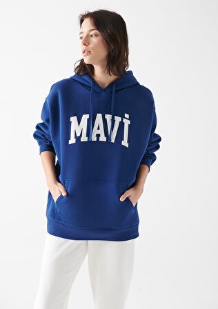 Mavi Logo Baskılı Mavi Sweatshirt 1600361-70722