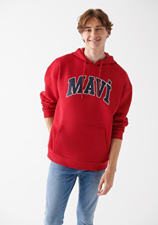 Mavi Logo Baskılı Kırmızı Sweatshirt 067149-70464