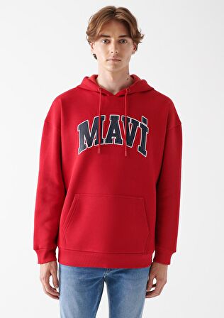 Mavi Logo Baskılı Kırmızı Sweatshirt 067149-70464