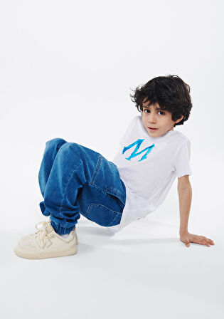 Mavi Logo Baskılı Beyaz Tişört 6610063-620