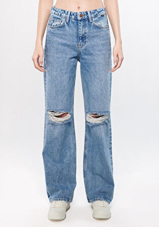 California Gölgeli Açık Mavi Street Jean Pantolon 1010125-83757
