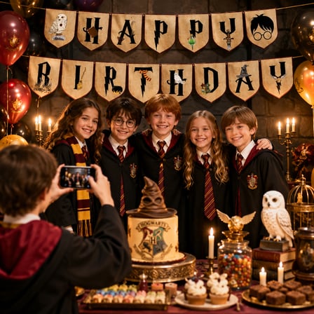 Harry Potter Happy Birthday Banner Çocuk Doğum Günü Parti Süsü Dekorasyonu