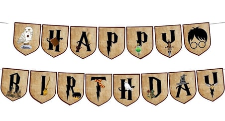 Harry Potter Happy Birthday Banner Çocuk Doğum Günü Parti Süsü Dekorasyonu