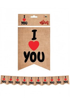 Dehaparty Kağıt Banner I Love You Çok Renkli Özel Gün Süsleri