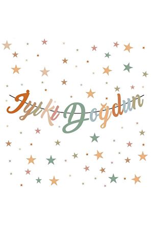 Kaligrafi Banner İyiki Doğdun Naturel