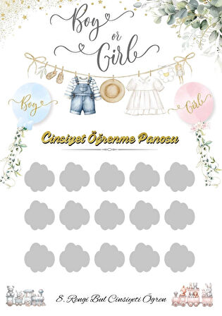 Cinsiyet Partisi Kazı Kazan Kartı 01 Pembe Kız Bebek Bekleyenler İçin Kazıma Kartonu