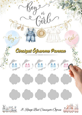 Cinsiyet Partisi Kazı Kazan Kartı 01 Pembe Kız Bebek Bekleyenler İçin Kazıma Kartonu