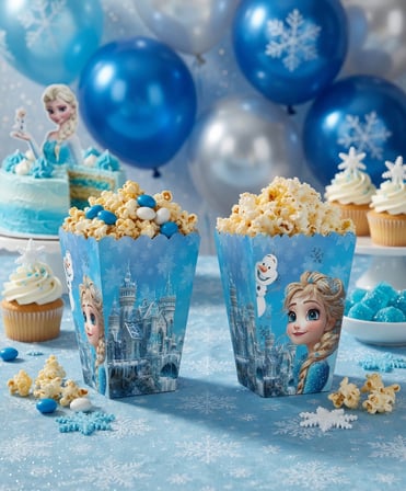 Frozen Kar Prensesi Mısır Kutusu 8li Çocuk Doğum Günü Parti Süsü Dekoru