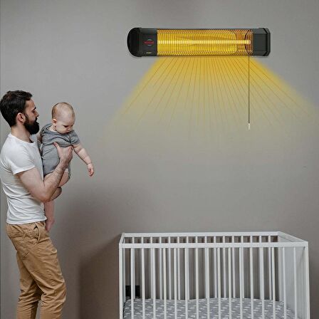 Mirkraft Effect-I 2000 W Termostatlı Dış Mekan Elektrikli Duvar Tipi Infrared Isıtıcı 20 m2