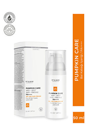 Fitalive Lekeli Ciltlere Özel Aydınlatıcı Pumpkin Güneş Kremi SPF 50+ (Anti Spot & Anti Freckles)