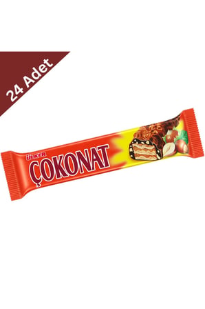 Ülker Çokonat Çikolata Kaplı Fındıklı Gofret 33 gr x 24 Adet