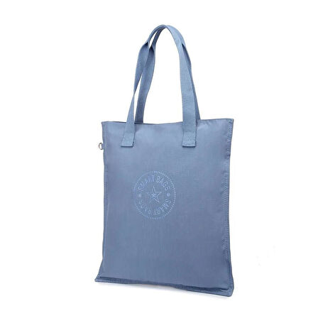 Smart Bags Büyük Boy Krinkıl Kumaş Omuz Çantası BC 3076 - Jeans Mavi