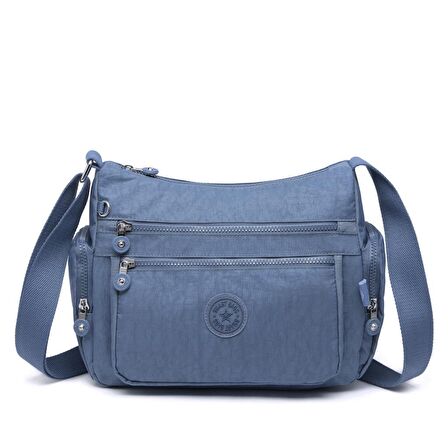 Smart Bags Kadın Postacı Çantası Krinkıl Kumaş 1115 Jeans Mavi