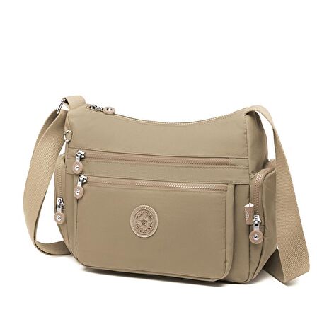 Smart Bags Kadın Postacı Çantası Krinkıl Kumaş 1115 Camel