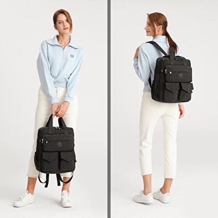 Büyük Boy Krinkıl Kumaş Sırt Çantası Smart Bags 1175