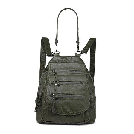 Yıkama Deri Orta Boy Kadın Sırt Çantası 21-K Barcelona 1685