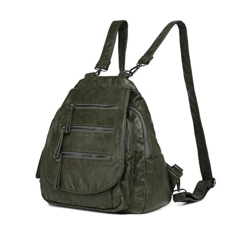 Yıkama Deri Orta Boy Kadın Sırt Çantası 21-K Barcelona 1685