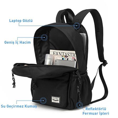Smart Bags Sırt Çantası Okul Boyu Laptop Gözlü 3154