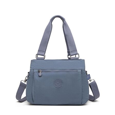 Krinkıl Kumaş Kadın Omuz Çantası Smart Bags 1125 J.Mavi