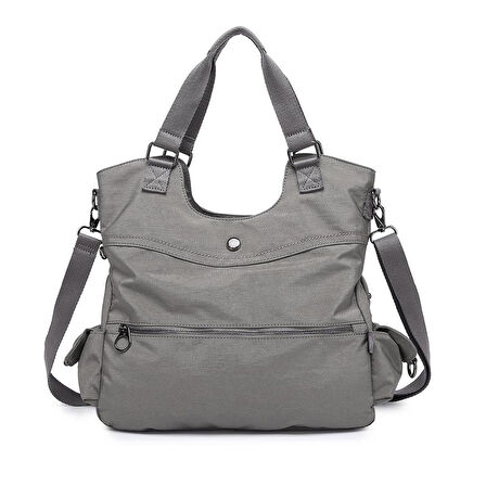 Smart Bags Metalik Kumaş Omuz Çantası BC 3221 - Koyu Gri