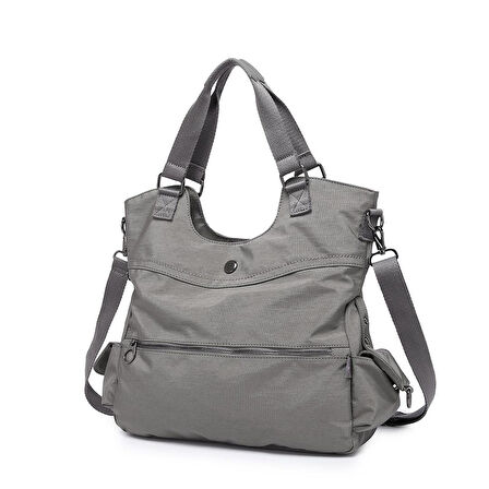 Smart Bags Metalik Kumaş Omuz Çantası BC 3221 - Koyu Gri