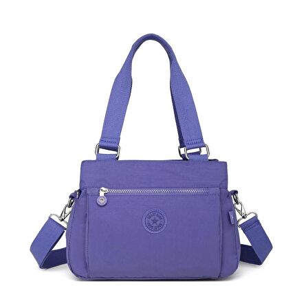 Krinkıl Kumaş Kadın Omuz Çantası Smart Bags 1125 Mor