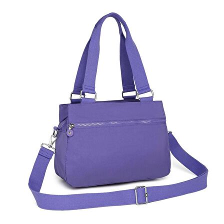 Krinkıl Kumaş Kadın Omuz Çantası Smart Bags 1125 Mor