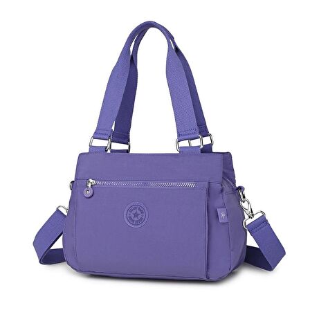 Krinkıl Kumaş Kadın Omuz Çantası Smart Bags 1125 Mor