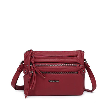 Yıkama Deri Askılı Kadın Postacı Çantası 21K Barcelona 1920