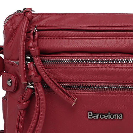 Yıkama Deri Askılı Kadın Postacı Çantası 21K Barcelona 1920