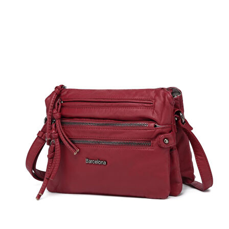 Yıkama Deri Askılı Kadın Postacı Çantası 21K Barcelona 1920